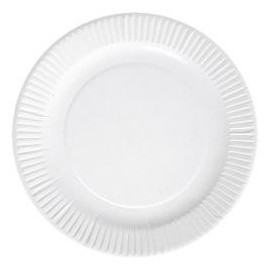 100 Assiettes en carton blanc 18 cm - biodégradables