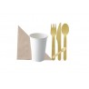 Pack couverts et gobelets en carton blanc