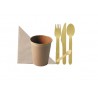 Pack couverts et gobelets en carton brun